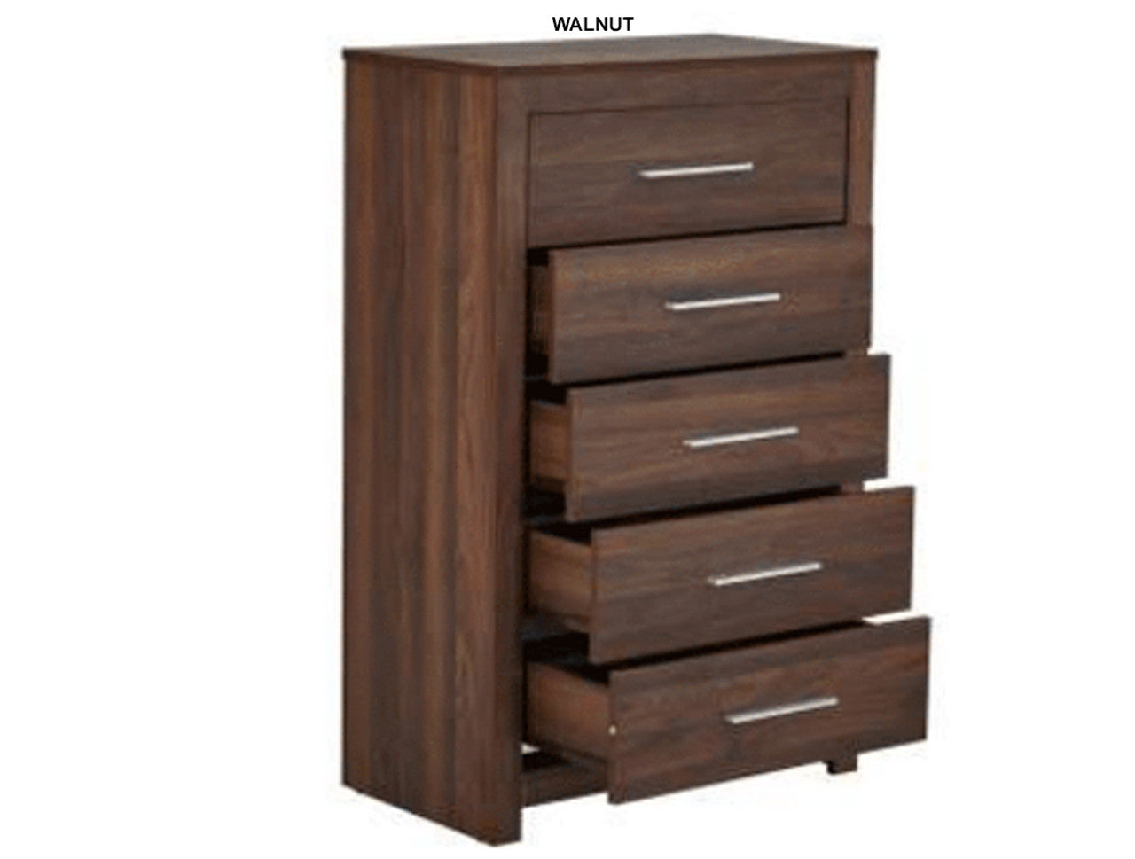 JEFFREY 5 DRAWER TALLBOY - DARK OAK OR WALNUT