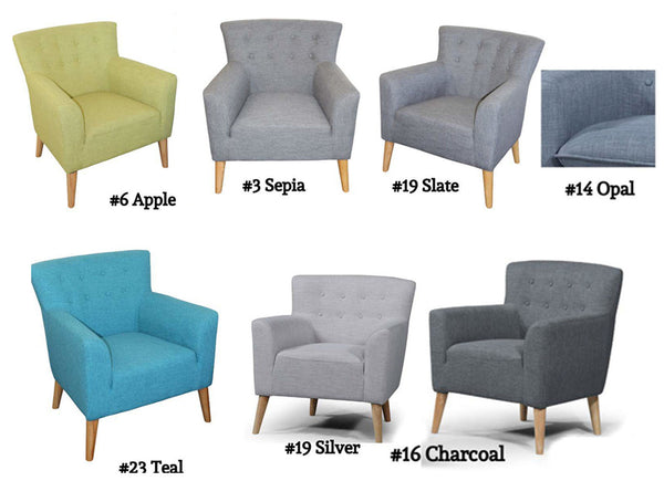 JETT FABRIC ARMCHAIR - ASSORTED COLOURS
