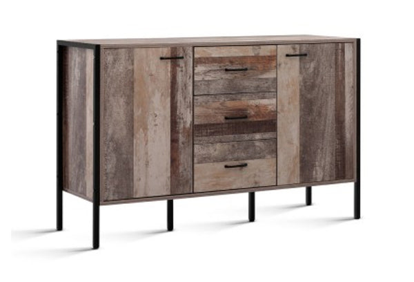 KELLAN INDUSTRIAL SIDEBOARD WITH 2 DOORS & 3 DRAWERS - NATURAL