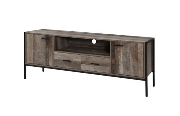KELLAN TV ENTERTAINMENT UNIT 1600(W) - DARK WOOD & BLACK