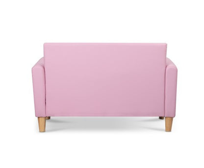 MERINA DOUBLE  LEATHERETTE KIDS SOFA - PINK