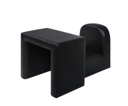 ECCLISE KIDS SINGLE SEATER PU LEATHER CONVERTIBLE ARM CHAIR - BLACK