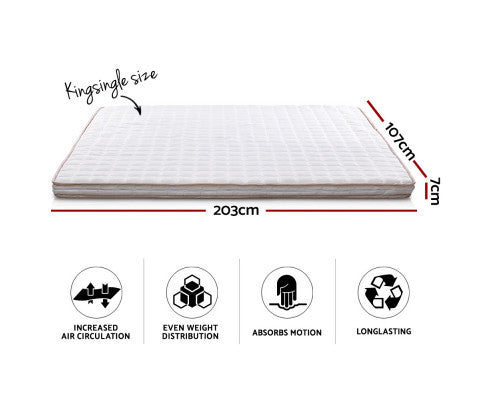 HARLOW KING SINGLE SIZE MEMORY FOAM MATTRESS TOPPER