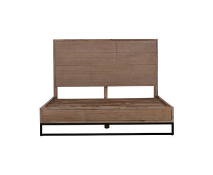 KING GAILE ACACIA TIMBER BED FRAME  - AS PICTURED