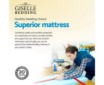 QUEEN QUARTZ EURO TOP COOL GEL POCKET SPRING MATTRESS - MEDIUM FIRM