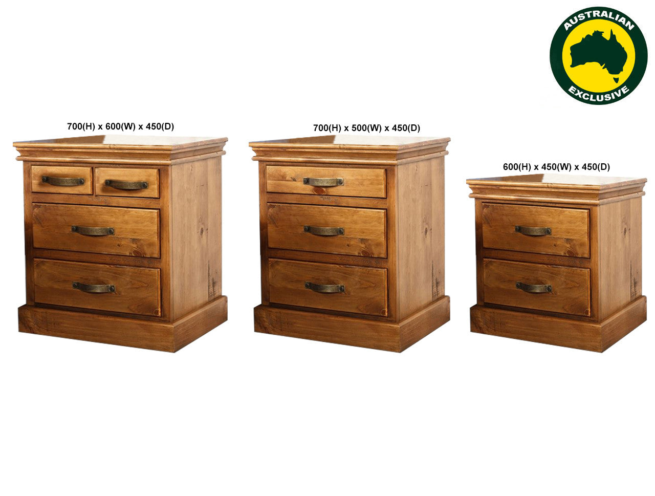 Kipling (AUSSIE MADE) Bedside Table Collection - Assorted Stained Colours