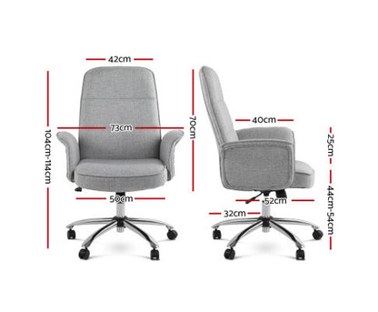 KIRSCH FABRIC GAS LIFT OFFICE CHAIR - GREY
