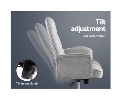 KIRSCH FABRIC GAS LIFT OFFICE CHAIR - GREY