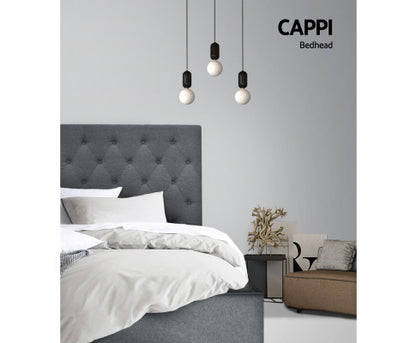 KING SINGLE CELCIUS LINEN FABRIC HEADBOARD BEDHEAD - BEDHEAD HEIGHT 1200(H) - GREY