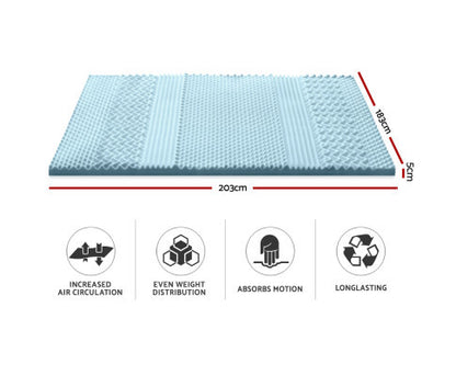 SALOME KING SIZE COOL GEL MEMORY FOAM MATTRESS TOPPER WITH BAMBOO COVER (50mm)