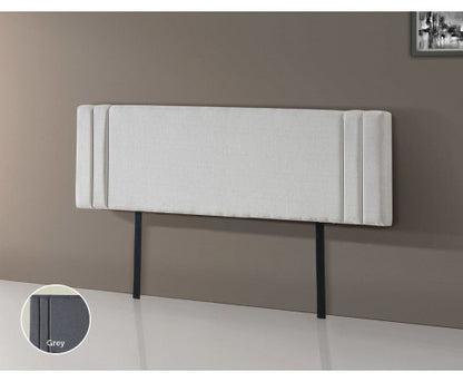 KING ANDORRA LINEN FABRIC HEADBOARD BEDHEAD - BEIGE