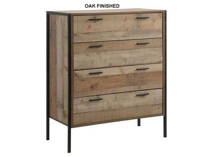 KELLAN/KAYN 4 DRAWER TALLBOY - 1000(H) x 840(W) - OAK FINISHED OR NATURAL