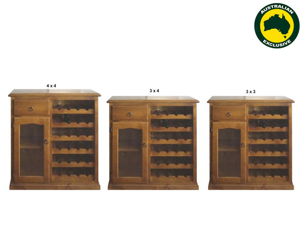 KENT (AUSSIE MADE) WINE RACK COLLECTION - ASSORTED STAINED COLOURS - STARTING FROM $1199