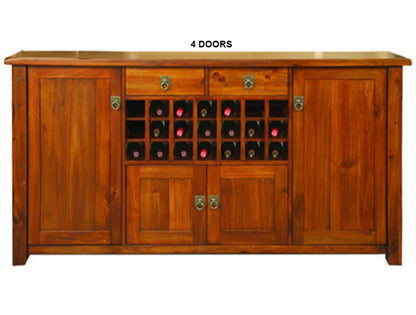 KIMBERLEY (AUSSIE MADE) BUFFET WITH 21 BOTTLE WINE RACK COLLECTION - ASSORTED STAINED COLOURS - STARTING FROM $799