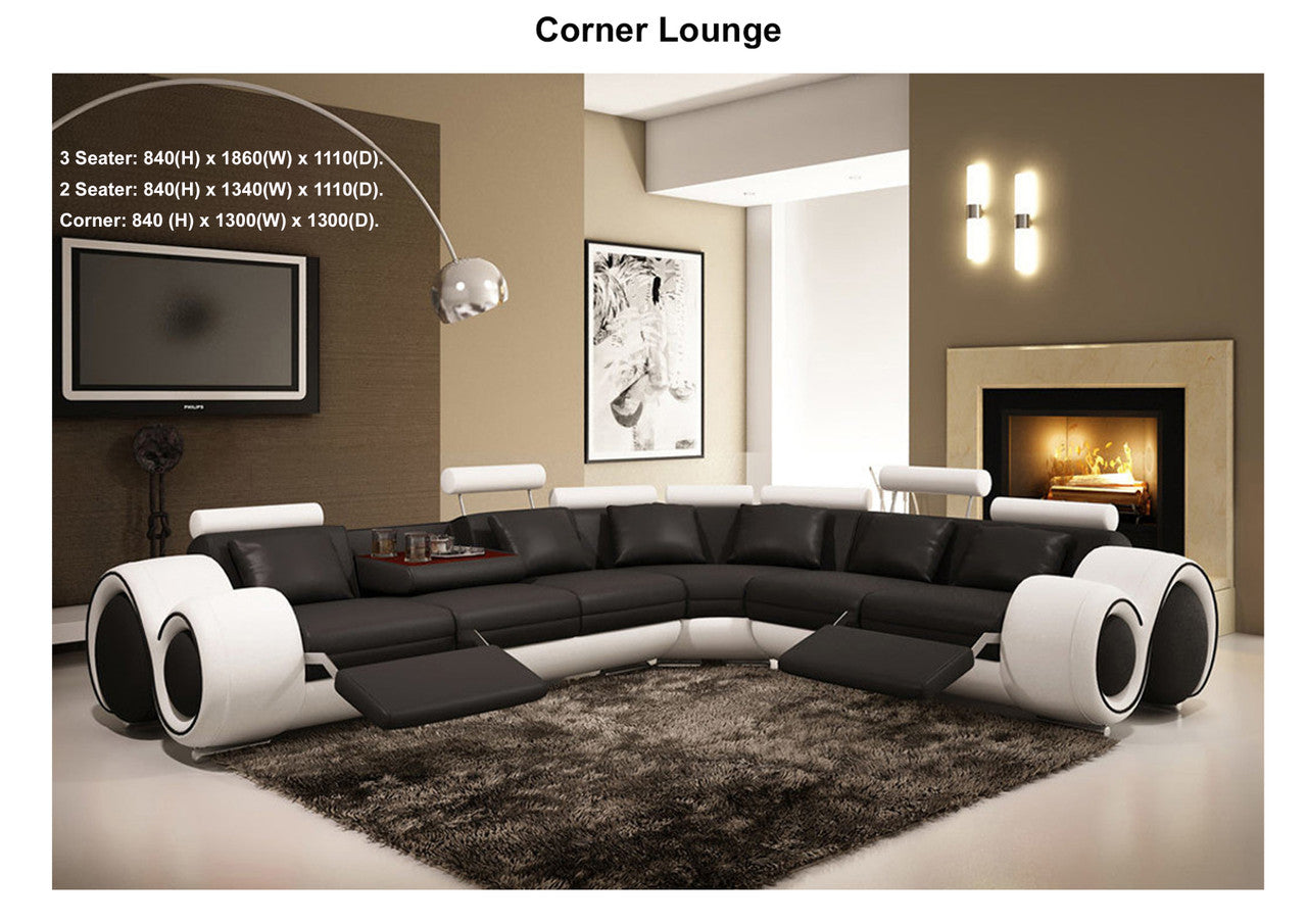 KINGSTONS CORNER CHAISE LOUNGE SUITE COLLECTION - 100% LEATHER / LEATHERETTE COMBINATION - ASSORTED COLOURS - STARTING FROM $3499