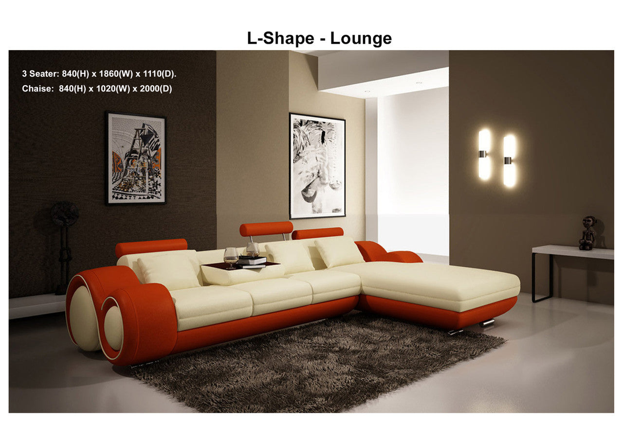 KINGSTONS CORNER CHAISE LOUNGE SUITE COLLECTION - 100% LEATHER / LEATHERETTE COMBINATION - ASSORTED COLOURS - STARTING FROM $3499