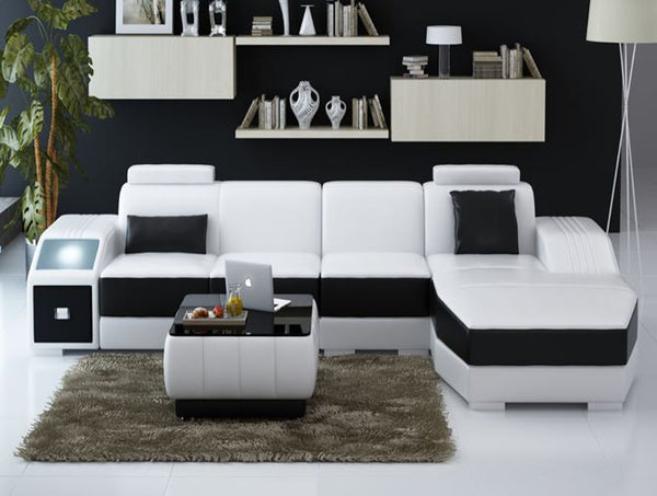 NARVIS CHAISE LOUNGE SUITE  WITH COFFEE TABLE  (MODEL - L6008C) - CHOICE OF LEATHER AND ASSORTED COLOURS AVAILABLE