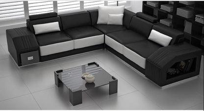 NARVIS  CORNER LOUNGE SUITE  WITH COFFEE TABLE  (MODEL - L6008B) - CHOICE OF LEATHER AND ASSORTED COLOURS AVAILABLE