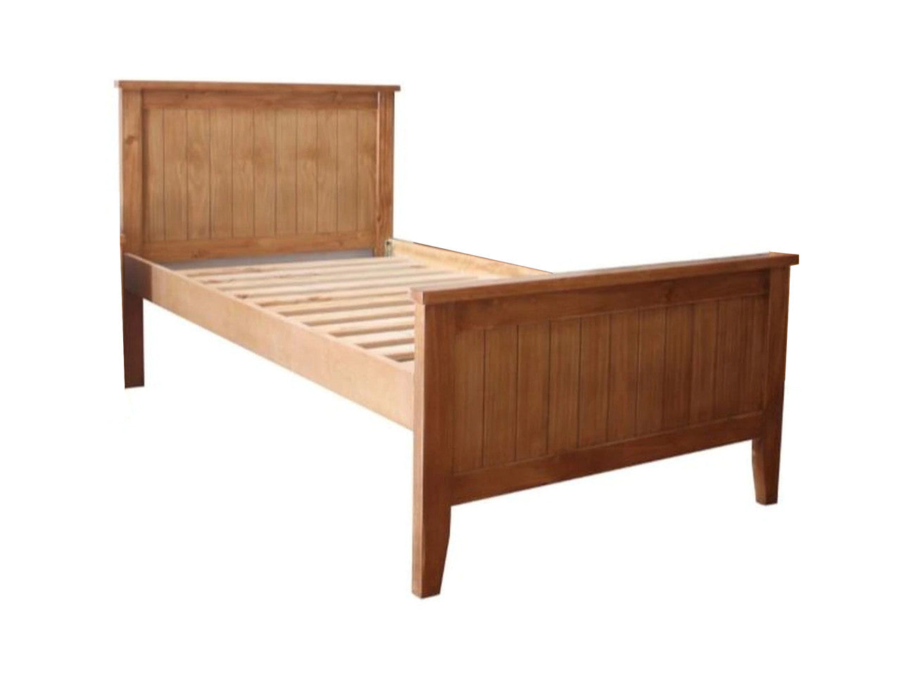 Single Lancaster Solid Timber Panel Bed - (MODEL: 12-5-15) - As Pictured