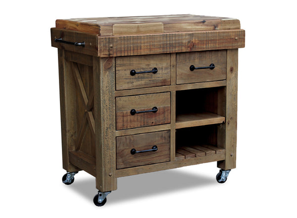 LANGDON TIMEWORN BUTCHERS BLOCK / WORK BENCH - 950(W) - FOSSIL