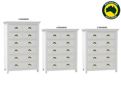 LANGLEY (AUSSIE MADE) TALLBOY COLLECTION - ASSORTED PAINTED COLOURS - STARTING FROM $1099