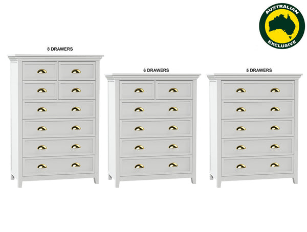 LANGLEY (AUSSIE MADE) TALLBOY COLLECTION - ASSORTED PAINTED COLOURS - STARTING FROM $1099
