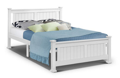 QUEEN LAWRENCE TIMBER BED FRAME - WHITE