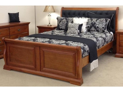 KING  LAYFIELD  HARDWOOD  BED FRAME - BEDROOM SUITE - (MODEL:22-9-3-20-15-18-9-1)