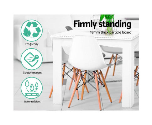 MELANIC EXTENDABLE DINING TABLE - 760(H) x 800/1600(W) x 800(D) -  WHITE