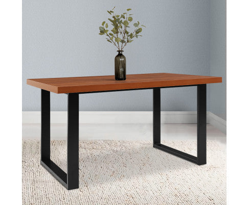 Arwen 6 Seater Wooden Dining Table - Oak & Black