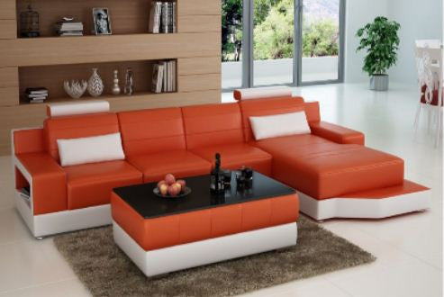 SETIMA LEATHER  CHAISE LOUNGE SUITE  ( MODEL-L6005C) - CHOICE OF LEATHER AND ASSORTED COLOURS AVAILABLE