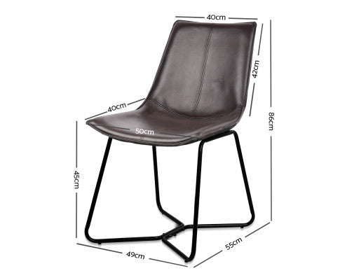 LEMIEL (SET OF 2) LEATHERETTE DINING CHAIR - WALNUT