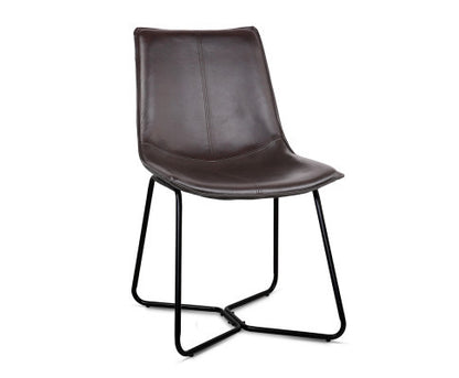 LEMIEL (SET OF 2) LEATHERETTE DINING CHAIR - WALNUT