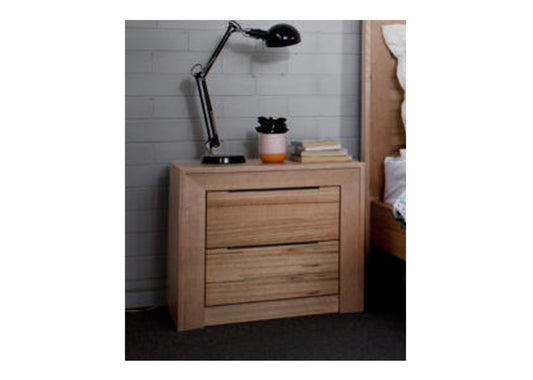 Lucille 2 Drawer Bedside Table - Messmate Clear
