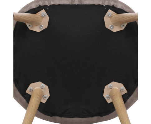 CAMRYN (SET OF 2) VELVET FABRIC DINING CHAIR - LIGHT GREY