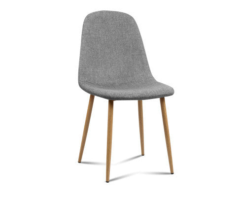 PARKSON (SET OF 4) FABRIC DINING CHAIR - LIGHT GREY