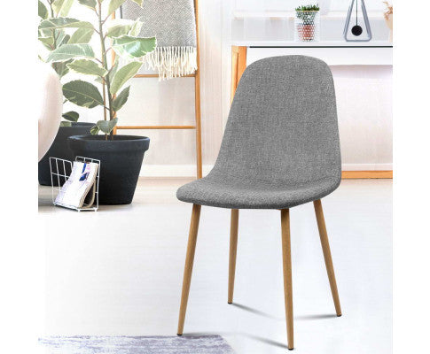 PARKSON (SET OF 4) FABRIC DINING CHAIR - LIGHT GREY