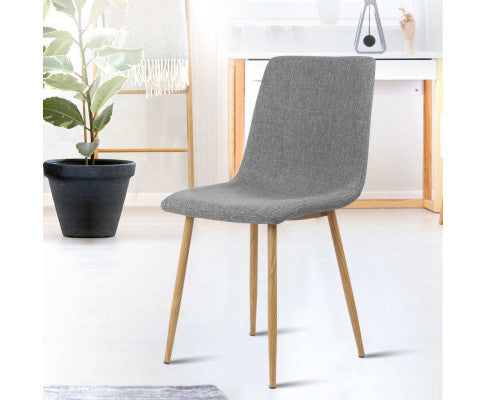 Rondell (SET OF 2) Fabric Dining Chair - Light Grey