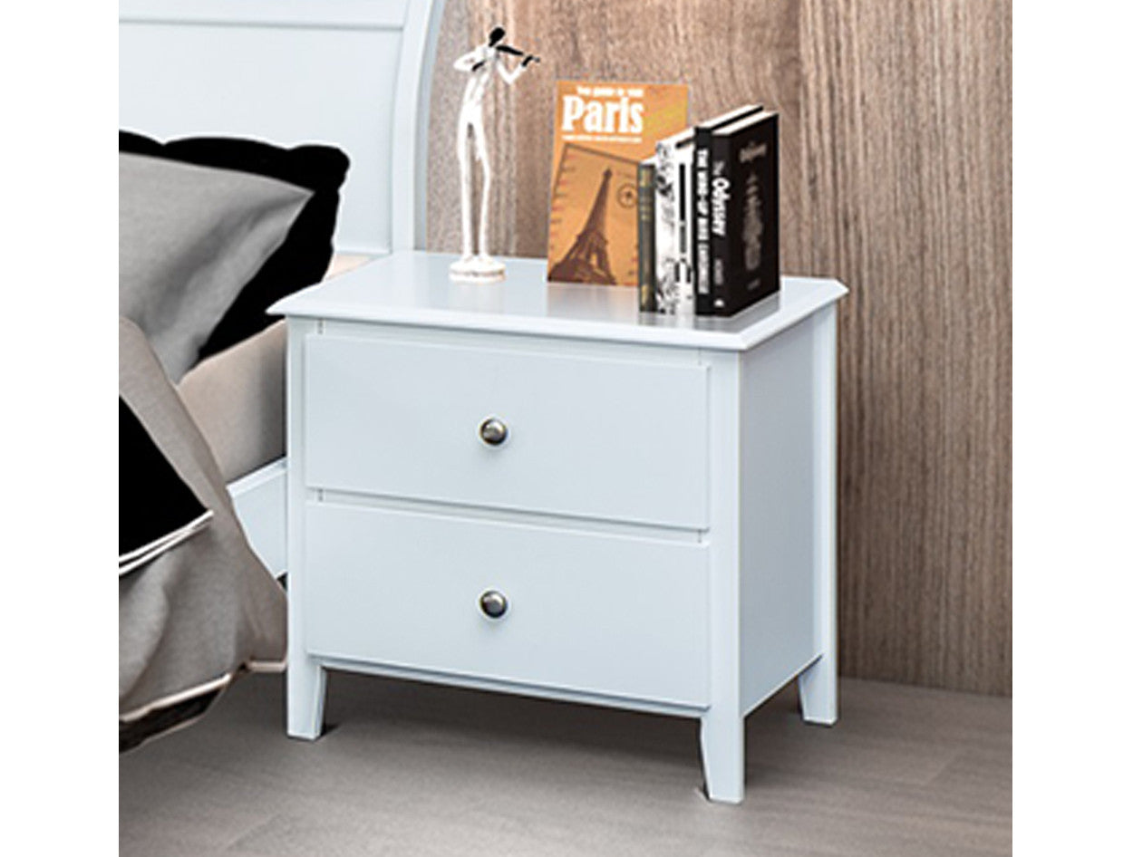 MARTHA (AUSSIE MADE) DOUBLE OR QUEEN 3 PIECE (BEDSIDE) BEDROOM SUITE WITH ARIA CASE GOODS - WHITE