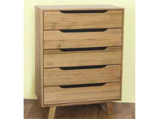 Atmore 5 Drawer Tallboy - 1175(H) X 880(W) - Natural