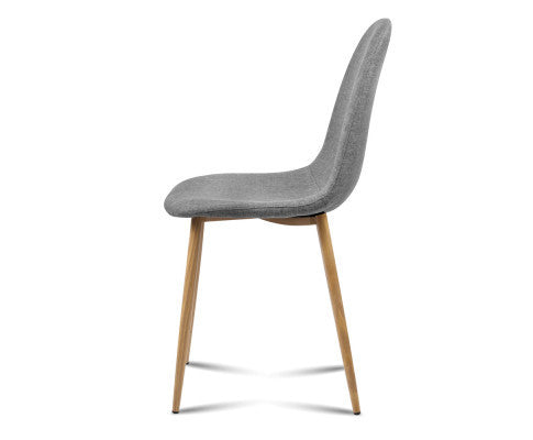 PARKSON (SET OF 4) FABRIC DINING CHAIR - LIGHT GREY