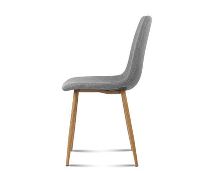 RONDELL (SET OF 2) FABRIC DINING CHAIR - LIGHT GREY