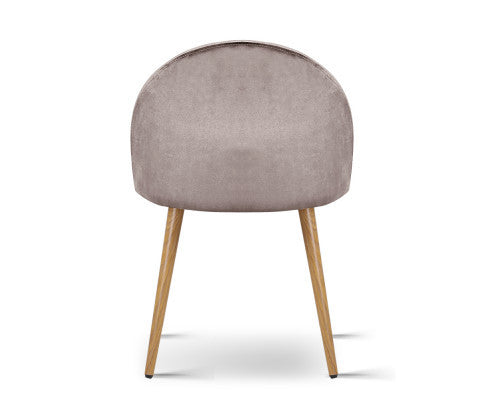 CAMRYN (SET OF 2) VELVET FABRIC DINING CHAIR - LIGHT GREY