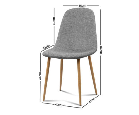 PARKSON (SET OF 4) FABRIC DINING CHAIR - LIGHT GREY