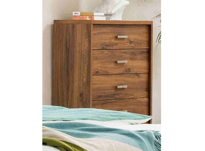 CHANIA KING 6 PIECE (THE LOT) WITH 3 DRAWER OR SIDE GAS LIFT OR FRONT GAS LIFT BEDROOM SUITE- RUSTIC WALNUT