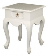 QUEEN ANNA (LT 001 QA)1 DRAWER LAMP TABLE - WHITE - (MODEL 17-21-5-5-14-1-14-14)