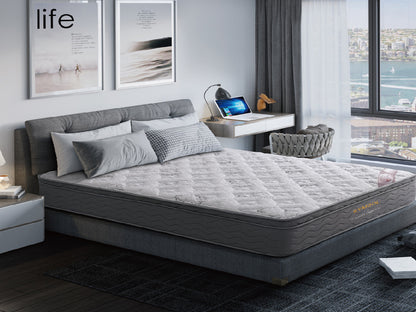 SINGLE LUXURY SUPPORT EURO TOP POCKET SPRING MATTRESS + FOAM BOX EDGE SUPPORT -  EXTRA FIRM