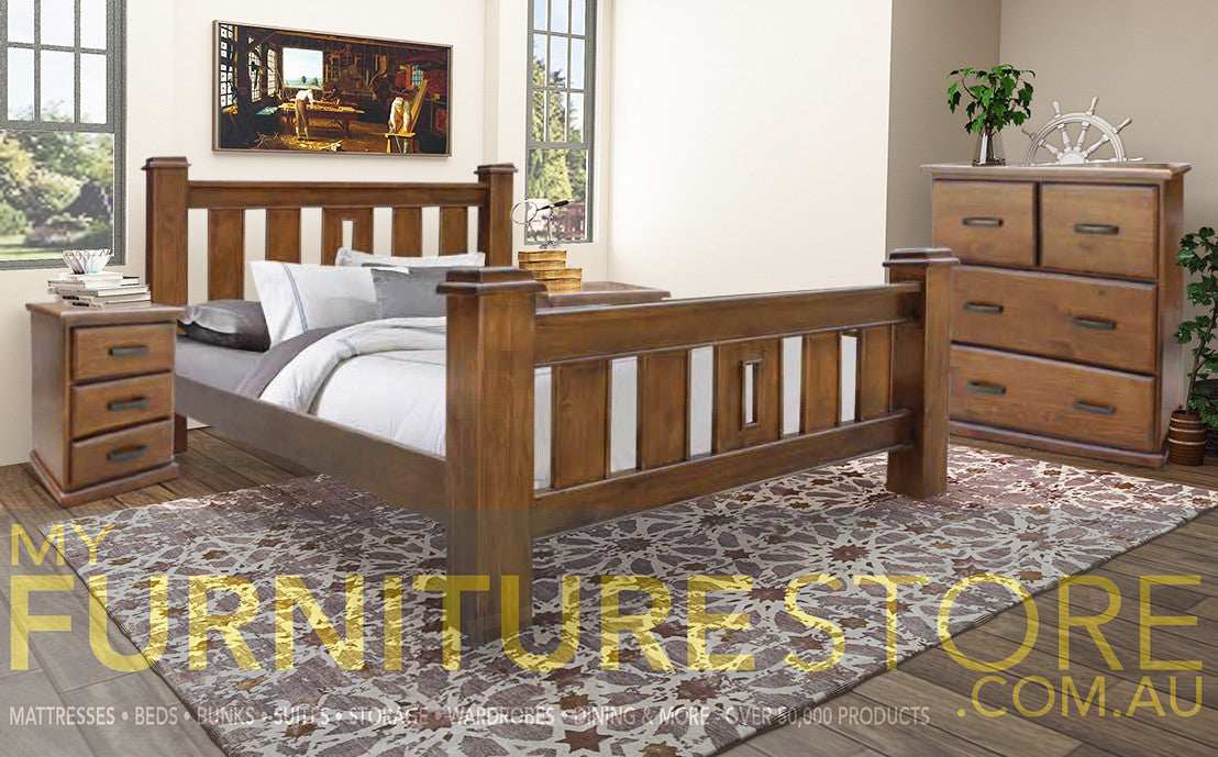 Queen Miracles Timber Bed - As Pictured