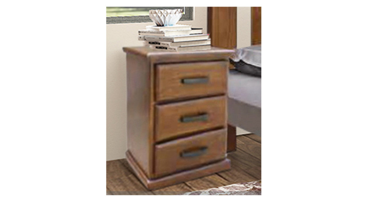 Miracles 3 Drawer Bedside Table - As Pictured