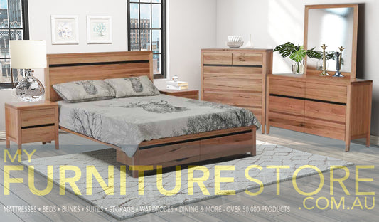 ARKANSAS QUEEN 5 PIECE (DRESSER) BEDROOM SUITE - AS PICTURED